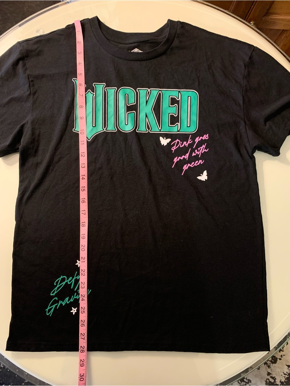 Source Unknown Black 'Wicked' Graphic Tee with Teal and Pink Print